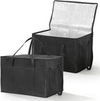 2-Pack 23" W x 15" H x 14" D Insulated Food Delivery Bag XXXL Large Capacity Thermal Cooler Bags for Grocery Shopping, Catering, Pizza Delivery, Rideshare, Travel, and Car Use