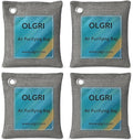 Charcoal Air Purifier Bags by OLGRI – Natural Odor Absorber for Cars, Bathrooms, Closets, Shoes & Pets – 4-Pack Bamboo Deodorizer with Activated Charcoal
