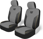 Cat FlexHybrid Car Seat Covers, Gray Premium Faux Leather + Mesh Seat Covers for Cars Trucks SUV, Universal Fit Car Seat Covers Front Seats Only, Automotive Interior Covers, Ideal Truck Seat Covers