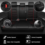 CAR PASS Comfortable 3D Foam Mesh Leather Car Seat Covers Full Sets, Air Cool Mesh Breathable Seat Covers for Car, Universal 5 Seats Fit for SUV Truck Sedan Automotive, Airbag Compatible,Black Red