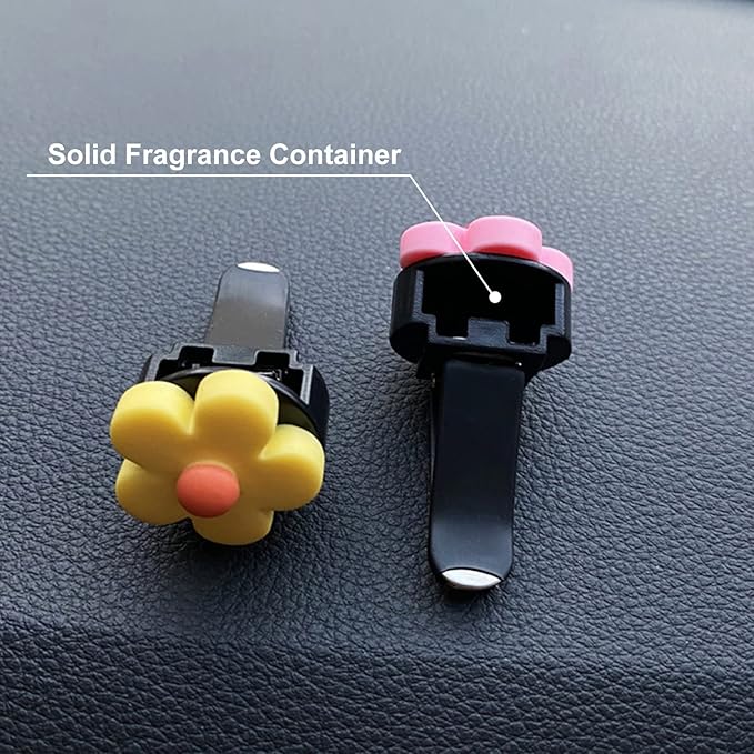 6 Pieces Daisy Flower Air Vent Clips, Cute Colorful Car Air Freshener Clip & Diffuser, Boho SUV Outlet Vent Decorations, Charm Car Inter Decor Accessories for Girls Women