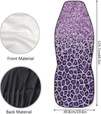 Gradient Purple Leopard Print Car Seat Cover, Design Car Seat Covers Protector, Set of 2 for Front Seats