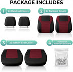 FH Group Automotive Car Seat Covers Front Set Premium 3D Air Mesh Front Seat Covers, Airbag Compatible Universal Fit Interior Accessories for Cars Trucks and SUVs - Burgundy