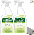 Biokleen Bac-Out Pet Urine Odor Eliminator - 32 Ounce Spray 2 Pack - Enzymatic, Natural, Destroys Stains & Odors Safely, for Pet Stains on Carpets & Furniture - Micro Towel Included
