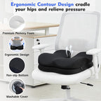 Office Chair Cushion & Car Seat Cushion - Memory Foam Dual-Layer Ergonomic Seat Cushion for Tailbone Pain Relief, Coccyx Support, Soft Yet Firm Comfort for All-Day Sitting