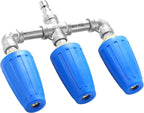Triple Turbo Nozzle Pressure Washer, 3-in-1 Power Washer Turbo Nozzle with 1/4" Quick Connect, 360° Rotating Turbo Nozzle Tip- 4000 PSI, 4-6 GPM, 2.0 Orifice, Blue