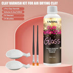 120ml Clear Varnish for Air Dry Clay, Gloss Finish Clear Glaze for Pottery , Ceramics, Oil Painting, Wood, Colourless Scratch Resistant Sealant Varnish (120x 1Pack)