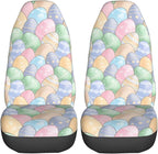 Delerain Car Seat Covers Set 2Pcs, Cute Easter Eggs Universal Front Car Seats Vehicle Enterior Protector Suitable Fits Most Car Auto SUV Sedan Truck