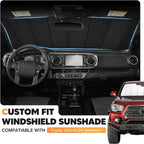 KUST Windshield Sun Shade for Toyota Tacoma 2016-2022 2023 Foldable Thicken Window Sunshade UV Protection Keep Cool Sunshield Easy Install Sun Visor Accessories Aluminum Film