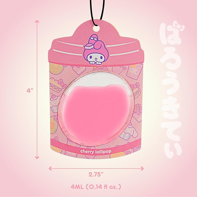 Hello Kitty and Friends Car Air Freshener (My Melody - Cherry Lollipop) Hanging Gel Area Deodorizer, Long-Lasting Car Scents Air Freshener, Cute Automotive Sanrio Accessories Decor, 2-Pack
