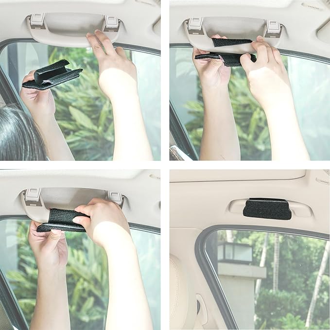 TFY Side Window Sun Visor for Car Roof Handles - Sun Glare and Heat Blocker for Driver or Passenger, Reduces Side Window Glare, Easy Installation and Storage (Gray)