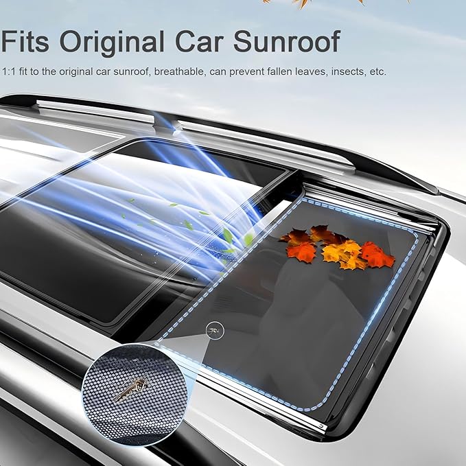 Car Glass Roof Sunshade Compatible with Volvo C40(Not for XC40) 2021-2023, One-Piece Sunroof Shade with Storage Bag, Foldable Sunshade Roof Cover, Heat Insulation, Sun Protection, No-Sagging