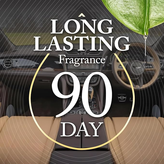 Luxury Perfume Scented Car Air Freshener for Summer - Hanging Essential Oil Diffuser with 90-Day Long-Lasting Fragrance, Non-Toxic & Eco, Premium Gift for Men/Women(Pacific Ocean Breeze, 2 x 8ml)
