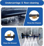 DUSICHIN Undercarriage Cleaner Water Broom Pressure Washer Attachment, 16 Inches Undercarriage Washer, Pressure Washer Underbody Cleaner 4 Extension Wands 4 nozzles for Garden Hose Too DUS3202