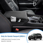 2024 2025 2026 Passport Center Console Cover for Honda Passport (RTL/TrailSport/EX-L/Black Edition), Cushion &Comfy Leather Armrest Cover 2025 2026 Passport Accessories (Padded)