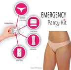 4in1 Essential Hygiene Kit Includes Seamless Thong Underwear, Fresh Wipe & Panty Liner - Accidents Travel Toiletry Kit On-the-Go Period Kit