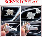 Rhinestone Elephant Car Air Vent Clip, 2PCS Bling Crystal Elephant Car Diffuser Air Conditioner Outlet Decoration Charms, Cute Auto Diamond Decoration Interior Accessories for Women Style E