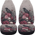 Halloween Crow Car Seat Covers Set of 2 Universal Vehicle Front Seats Interior Protector Easy to Install Interior Protection Suitable Fits Most Cars Auto SUV Sedan Truck