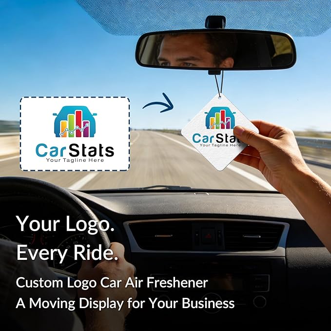 10-1000 Pcs Custom Air Fresheners with Picture - Personalized Photo/Logo/QR Code/Text, Bulk Promotional Car Gifts for Business Branding Events (A7-Diamond）