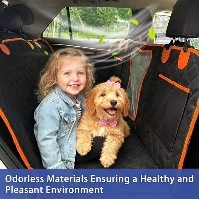 Dog Car Seat Cover for Back Seat - Waterproof and Anti-Slip Car Dog Seat Cover, with Hammock Design for Safe and Comfortable Travel, Suitable for Most Cars Trucks SUVs