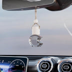 5PCS Hanging Car Air Freshener, Auto Interior Decoration 8 ml Oil Diffuser Perfume Aromatherapy Pendant Empty Glass Bottle, Fragrance Ornament with Vent Clip Wooden Cap and Rope (Apple)