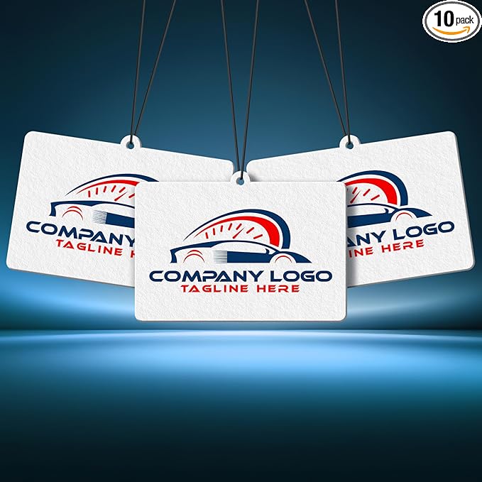 10-1000 Pcs Custom Air Fresheners with Picture - Personalized Photo/Logo/QR Code/Text, Bulk Promotional Car Gifts for Business Branding Events (A4-Horizontal rectangle)