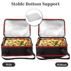Bodaon Insulated Casserole Carrier for Hot or Cold Food, Fits 9"x13" and 11"x15" Baking Dish with Lid, Insulated Carriers for Transport, Travel Food Warmer Container Bags (Single Decker, Black-Red)