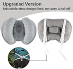 KAKIBLIN 2 in 1 Baby Head Pillow with Banana Neck Pillow for 3 Months to 1 Years Baby Travel Pillow for Stroller or Bed (Light Grey)