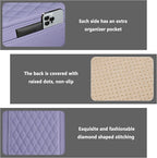 Upgraded Car Center Console Cover,Microfiber Leather Car Armrest Cover Cushion with 2 Storage Bags,Universal Cars Armrest Storage Box Cars Interior Accessories for Most Vehicles (Purple)