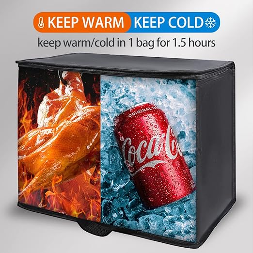 4-Pack Insulated Reusable Shopping Grocery Bags, X-Large Soft Cooler Bag Insulated, Boadon Collapsible Grocery Shopping Tote Bags for Food Delivery, Portable Softside, Black