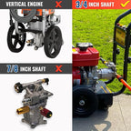 YAMATIC 3/4" Shaft Horizontal Pressure Washer Pump 3400 PSI 2.5 GPM Replacement Pump for Power Washer Compatible with Homelite, Troybilt, Simpson, Karcher, Honda GC160 GC190, AR RMV 2.5G30