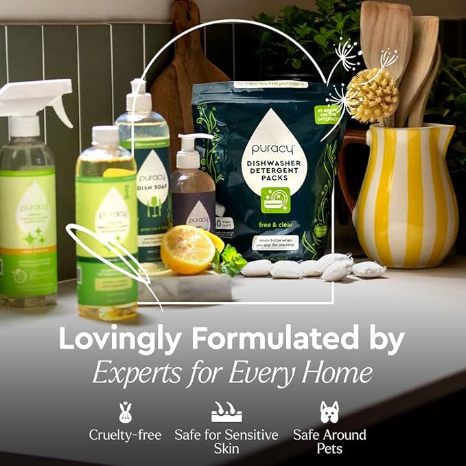 Puracy Instant Spot Remover for Clothes - Cleaning Spray, Stain Spray - Car Cleaner, Carpet Cleaning Solution, Couch Stain Remover - Free & Clear, 25 + 48 Fl Oz
