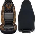 Car Front Seat Covers Easy to Install Deer Waistline Print Car Seat Covers Front Seats Only Stretch Polyester Fabric Cover Auto Interior Automotive Universal Fit for Most Cars Women Men