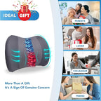 Lumbar Support Pillow for Car, Memory Foam Lumbar Pillow for Lower Back Pain Relief - Back Cushion for Driving, Chair Support for Car-Office Chair, Wheelchair - Dark Grey
