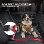 10FT Hands Free Dog Leash for Small Medium Large Dogs, Heavy Duty Reflective Dog Leash with Traffic Handle, Seat Belt Buckle & Poop Bag Holder (Red)