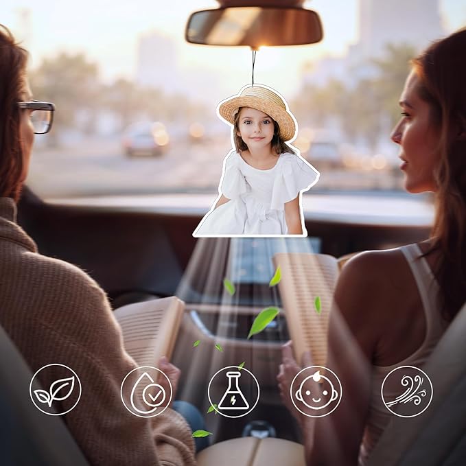Custom Air Fresheners with Pictures - Personalized Photo air Freshener for Car, Double Sided Print Photo/Logo With Scents for Bedroom, Bathroom, Christmas Mother's Day Hanging Ornaments Holiday Gifts