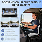 Truck Seat Cushion and Headrest 2-in-1 Set for Truck Driver, Lumbar Support Car Cushions for Long Haul Driving, Memory Foam for Semi Truck & Big Rig, Ergonomic Relief for Back & Sciatic Pain