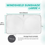 Windshield Sun Shade -Certified 99.87% UVB & 99.02% UVA Car Sun Shade. Award Winning Sunshade - Patented Technology | Compatible for Chevrolet Equinox (2018-2024) | Car Shades by Kinder Fluff