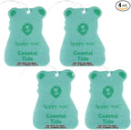Happy Wax Hanging Car Cub Air Fresheners Infused with Natural Essential Oils, 4 Ct. (Coastal Tide)