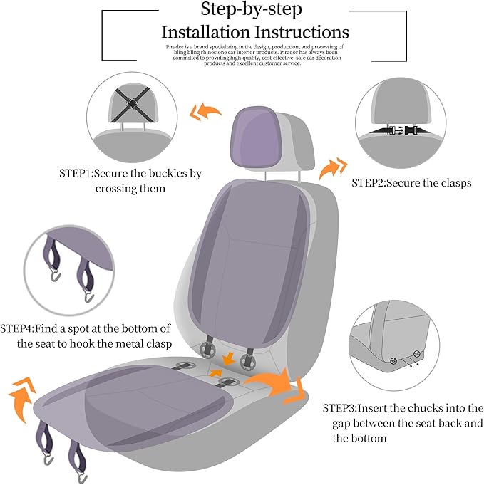 Luxury PU Leather Car Seat Cover Protector Bling Rhinestones Diamond Front Car Seat Protector Pad for Girls Women or Ladies Auto Sparkling Crystal Universal Interior Accessories White 1 Seat