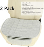 Suninbox Linen Seat Cover for Car,2 Pack Bottom Seat Covers for Trucks, Car Seat Cushion,Pads,Mat,Protector Universal Fit Most Automotive[Gray Front Seat]
