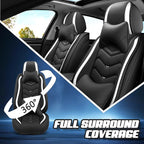 Car Seat Covers for Hyundai Sonata 2002-2026, Premium Nappa Leather Car Seat Cover, Stylish Sport Seat Covers， Automobile Seat Cover Sets.(Luxury 5 Seats/Black White)