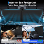 KUST Upgraded 2 Pack Retractable Automotive Sunshade Car Window Sunshades, Adjustable Auto Thickened Sunshade, Car Accessories for All Season, Black and Silver, Blocks UV Rays