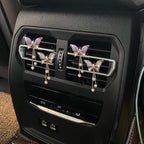 4 in 1 Bling Butterfly Aromatherapy Air Vent Clips, Diamond Pearl Pendant Butterfly Car Air Fresheners, Cute Car Decoration, Interior Decor