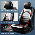 Car Seat Covers Compatible with Mazda 6 2007-2021, Full Coverage Premium Leather Waterproof Breathable Seat Covers, Automotive Seat Protectors, Airbag Compatible(Full Set Seats, Black & Red)