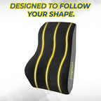 Goodyear Ergonomic Lumbar Support Pillow for Office Chair and Car Seat - Memory Foam Back Support Lumbar Pillow, Premium Cushion Chair Support for Lower Back Pain Relief and Versatile Use - Black
