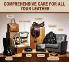 Leather Boot Care Kit, Mink Oil & Saddle Soap for Leather Cleaning & Leather Boots, 6-in-1 Leather Shoe Care Kit, Leather Cleaner and Conditioner for Purses, Shoes, Boots, Couch, Car