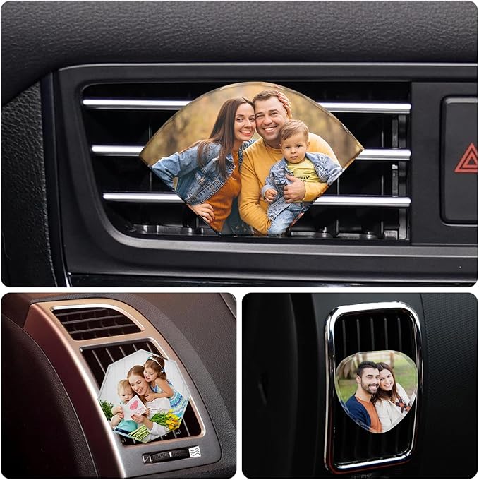 Personalized Photo Crystal Car Vent Clip,Fresh Scented Car Vent Clip with Photo Car Accessory,Customized Photo Vent Clip,Dad's Day for Dad's Husband