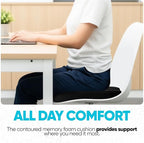 FORTEM Seat Cushion, Office Chair Cushion, Desk Chair Memory Foam, Sciatica Coccyx Tailbone Pain Relief, Pressure Relief, Sitting Pad, for Long Gaming & Sitting, Washable Cover, Non Slip