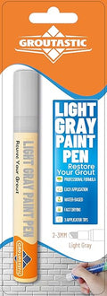 Light Gray Grout Paint Pen Tile Grout Colorant & Sealer Marker, Quick-Dry, Ideal for Bathroom, Shower, Kitchen Tiles Restores Grout Lines, 3 Adjustable Tips (2-3 mm)